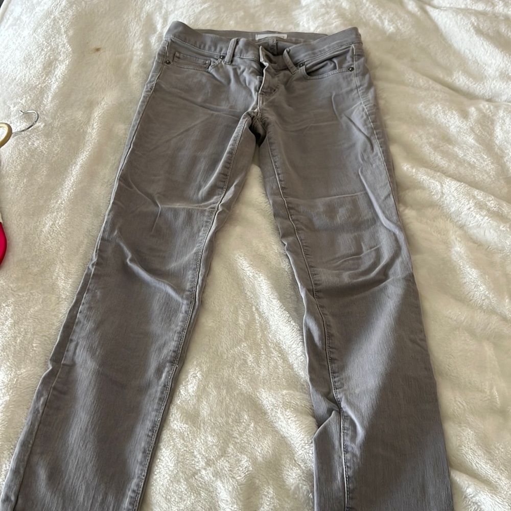 Ann  Taylor loft Light grey jean material cropped jeans